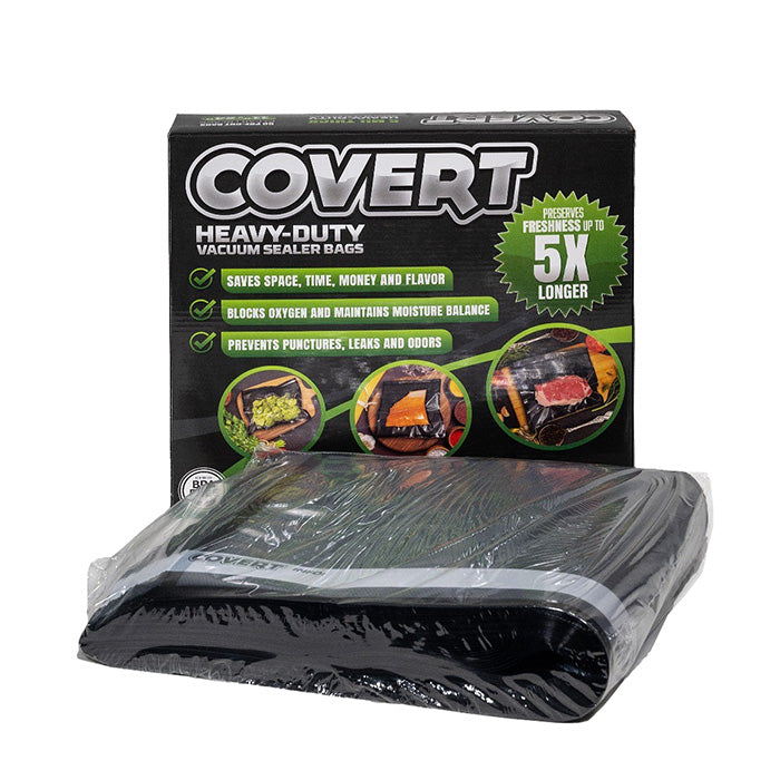 Covert Vacuum Seal Bags, Black/Clear, 11 in. x 24 in., Pack of 50