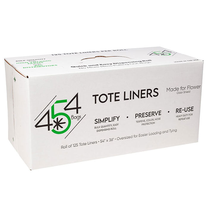 454 Bags Tote Liner, 38 Gallon 54 Inch x 36 Inch, Clear - Pack of 125