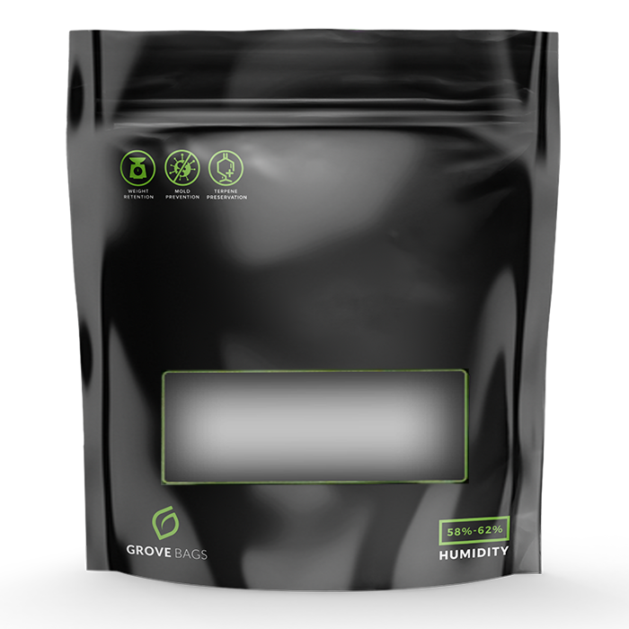Grove Bags TerpLoc Storage Bags with Window Pouch, Black & Clear - 1/2 lb.