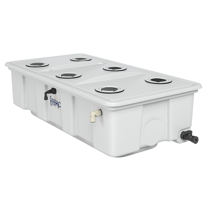 Current Culture Under Current Solo Commercial DWC System, 35 Gallons -  (Includes 6 x 5.5" Net Pots, Net Pot Inserts, 3.75" Collars)