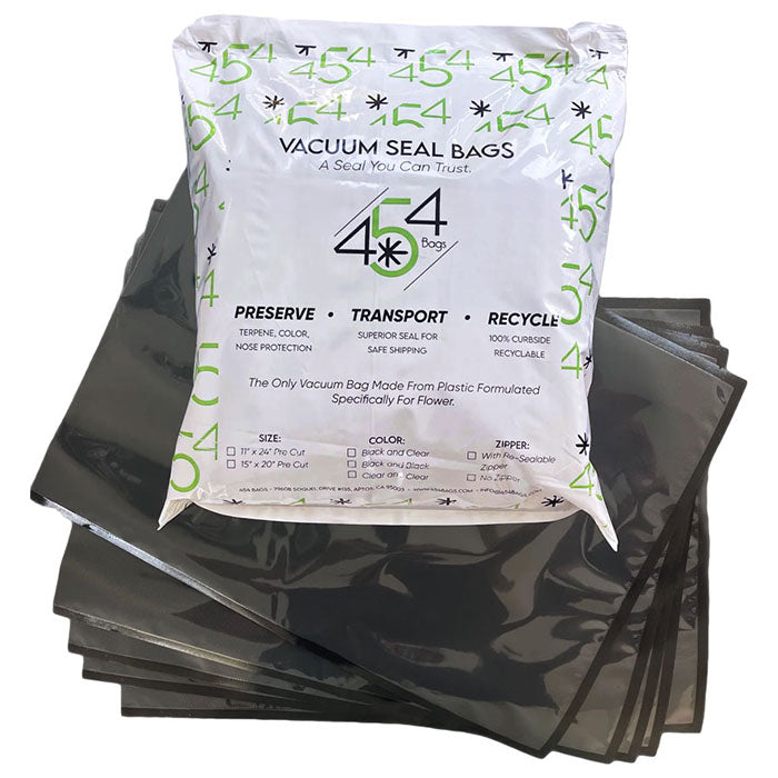 454 Bags Vacuum Seal Storage Bags, 5 mil, 15 Inch x 20 Inch, Black & Clear - Pack of 250