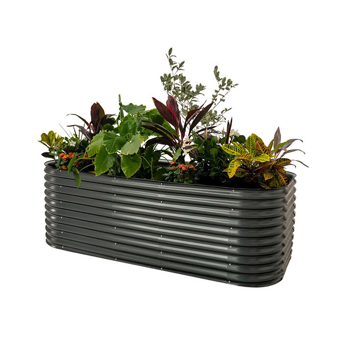 Vego Garden 32 Inch Tall 10 in 1 Modular Metal Raised Garden Bed Kit - Modern Gray