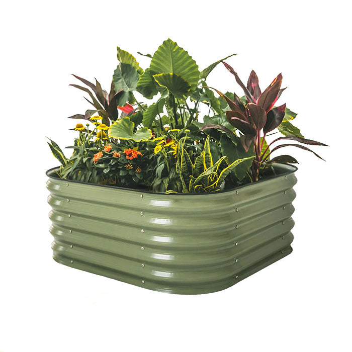 Vego Garden 17 Inch Tall 4 in 1 Modular Metal Raised Garden Bed Kit