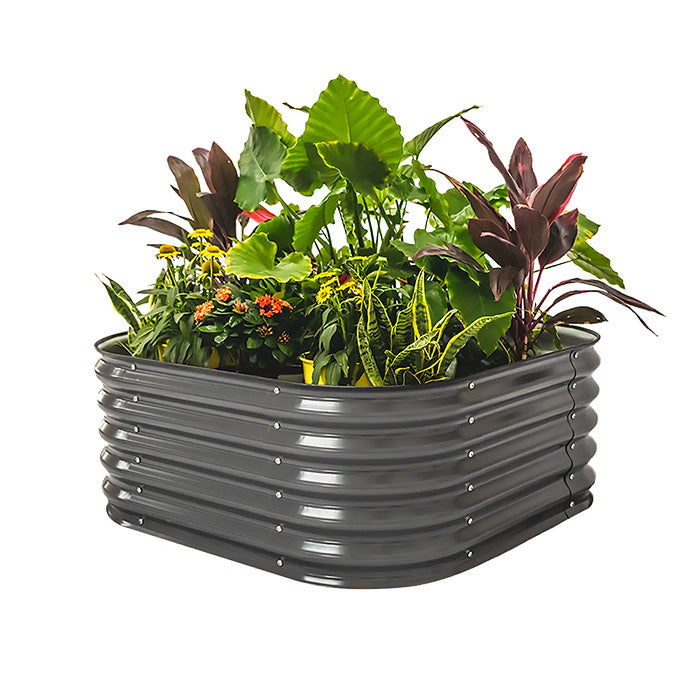 Vego Garden 17 Inch Tall 4 in 1 Modular Metal Raised Garden Bed Kit