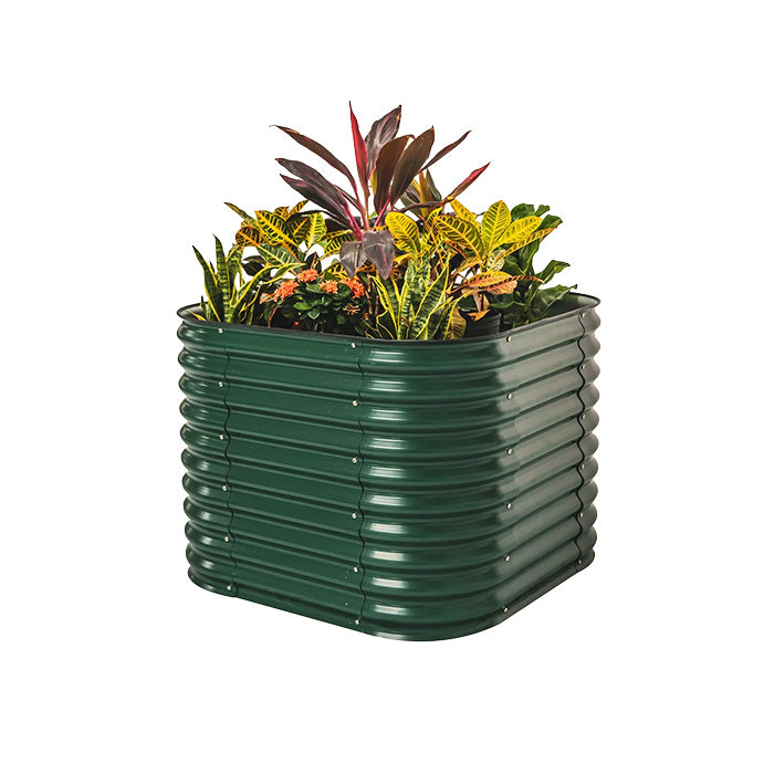 Vego Garden 32 Inch Tall 4 in 1 Modular Metal Raised Garden Bed Kit - British Green