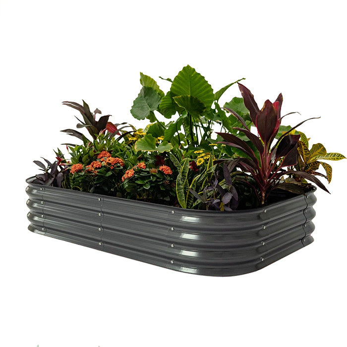 Vego Garden 11 Inch Tall 6 in 1 Modular Metal Raised Garden Bed Kit - Modern Gray