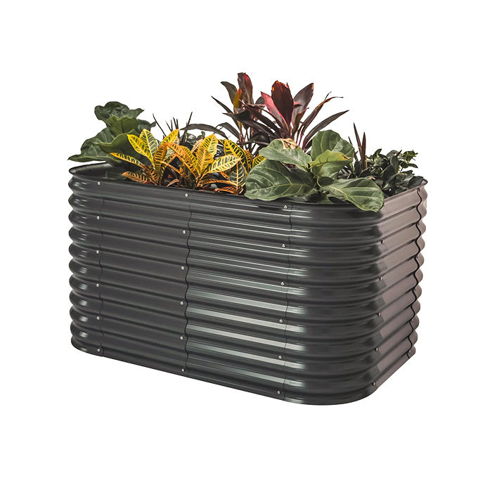 Vego Garden 32 Inch Tall 6 in 1 Modular Metal Raised Garden Bed Kit - Modern Gray
