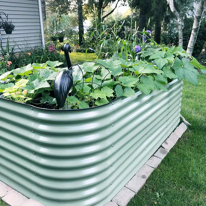 Vego Garden 32 Inch Tall 9 in 1 Modular Metal Raised Garden Bed Kit