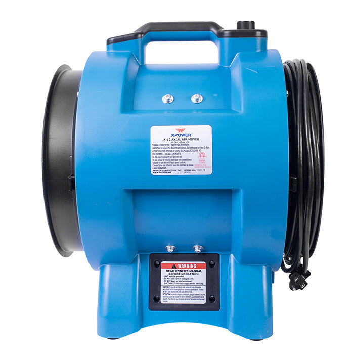XPOWER X-12 Industrial Confined Space Fan, 1/2 HP, 2600 CFM